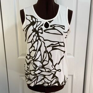 Vintage Addition Elle Cotton Spandex Athletic Tank Top w Abstract Print, XP 12P